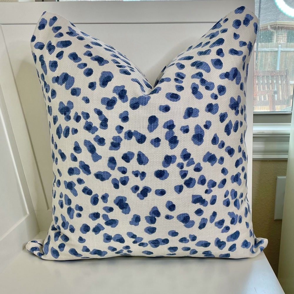 Ballard Designs Mira Blue Fabric 22x22 Pillow cover